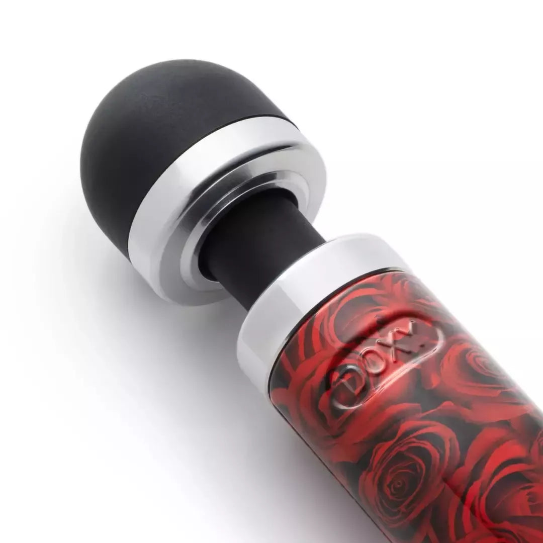 Doxy Number 3 Wand Massager Rose Pattern ES kištukas, 28 cm metalinis korpusas
