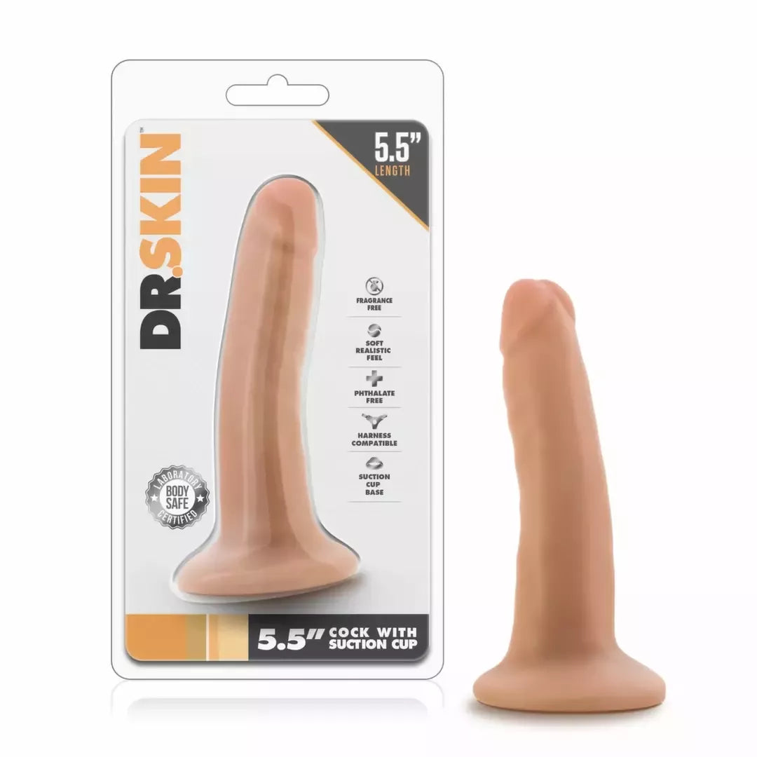 Dr. Skin Vanilla 5,5'' intymus modelis su siurbtuku – kompaktiškas dydis
