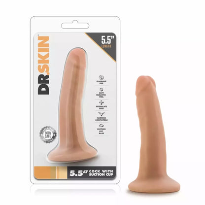Dr. Skin Vanilla 5,5'' intymus modelis su siurbtuku – kompaktiškas dydis