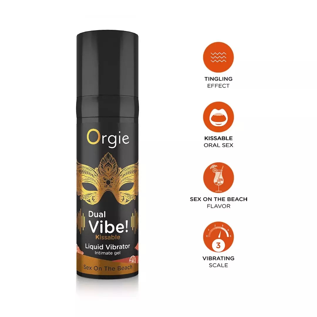 Dual Vibe Liquid Vibrator Kissable Gel Sex On The Beach 15 ml
