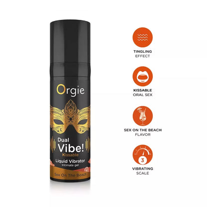 Dual Vibe Liquid Vibrator Kissable Gel Sex On The Beach 15 ml