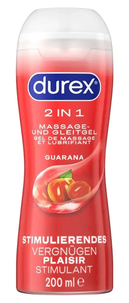 Durex Play 2in1 Massage Gel Guarana 200ml – vandens pagrindu, veganiškas