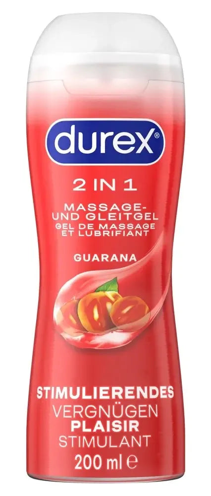 Durex Play 2in1 Massage Gel Guarana 200ml – vandens pagrindu, veganiškas
