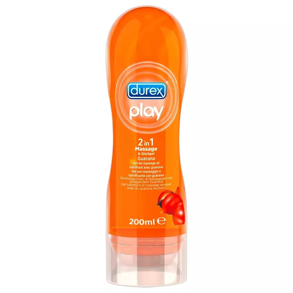 Durex Play 2in1 Massage Gel Guarana 200ml – vandens pagrindu, veganiškas
