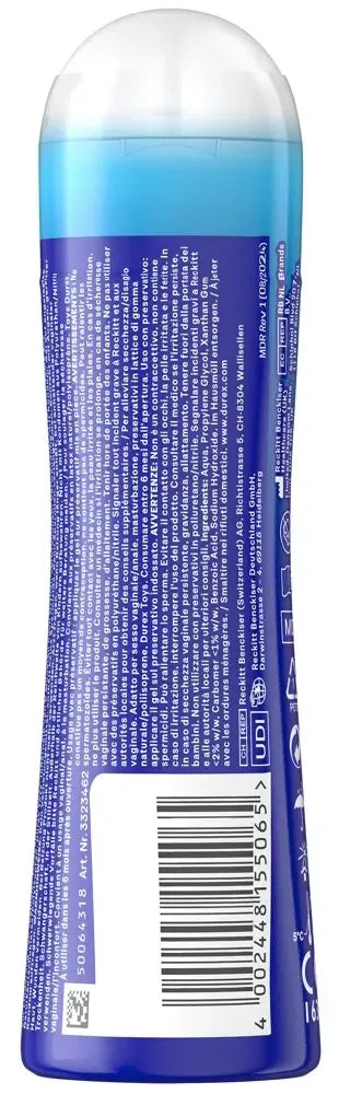 Durex Play Feel vandens pagrindo lubrikantas 100ml – lengva tekstūra, bekvapis
