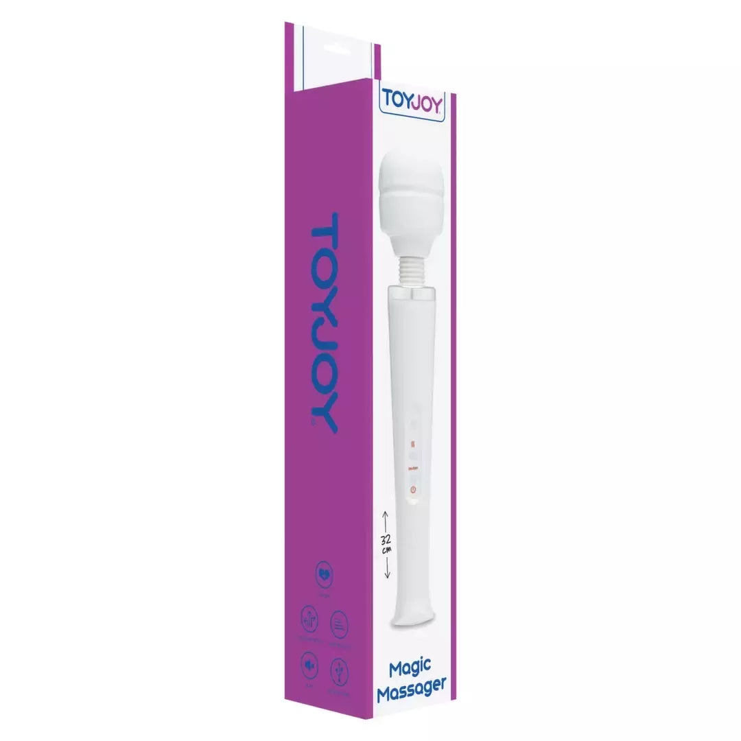 Dviejų greičių „Magic Motion Wand Massager“, galingas elektrinis modelis, baltas