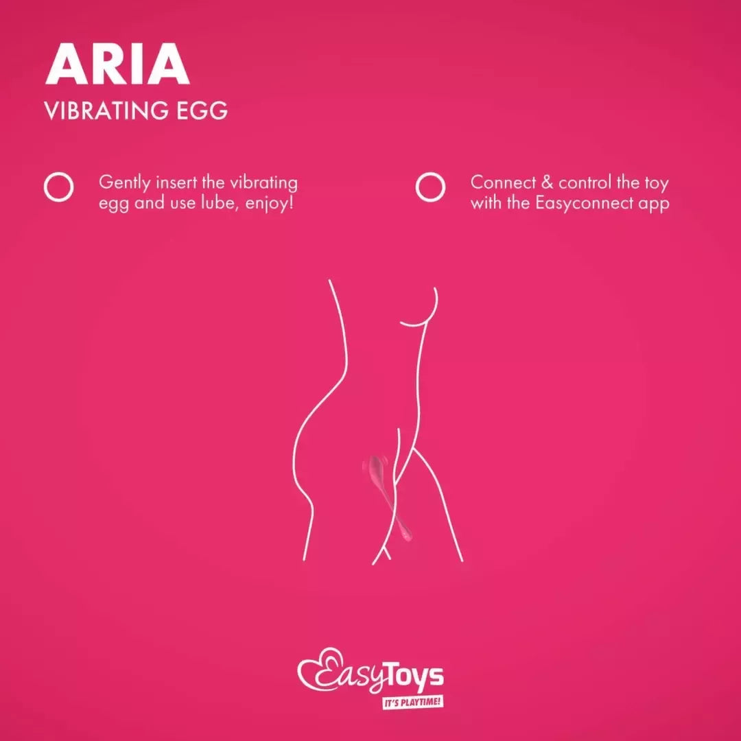 EasyConnect Aria vibruojantis kiaušinis – belaidis įrenginys, valdomas programėle, rožinis