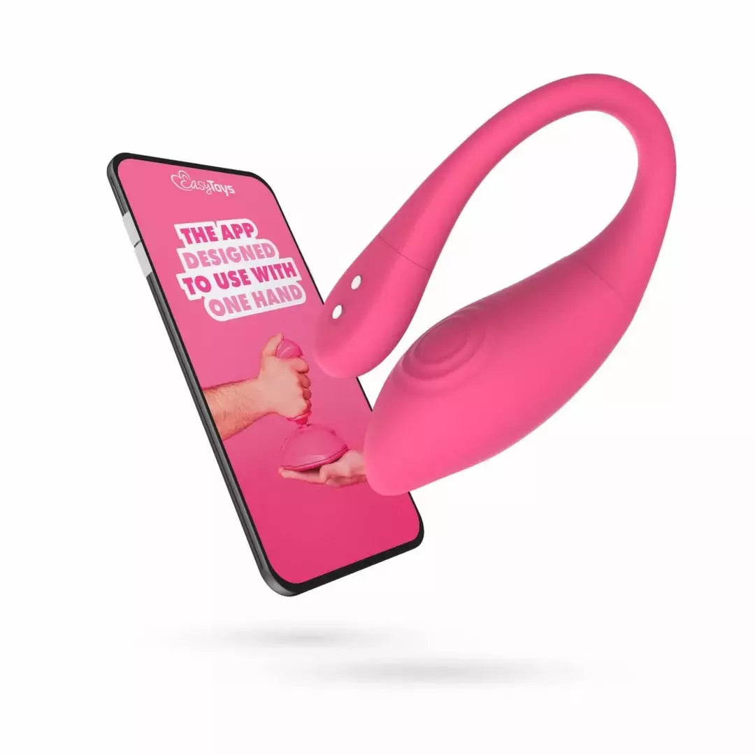 EasyConnect Aria vibruojantis kiaušinis – belaidis įrenginys, valdomas programėle, rožinis