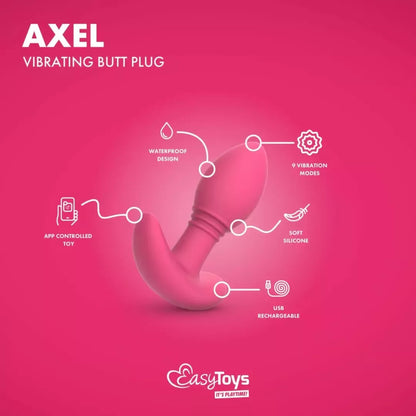 EasyConnect Axel rožinis vibruojantis analinis stimuliatorius su programėle, silikoninis