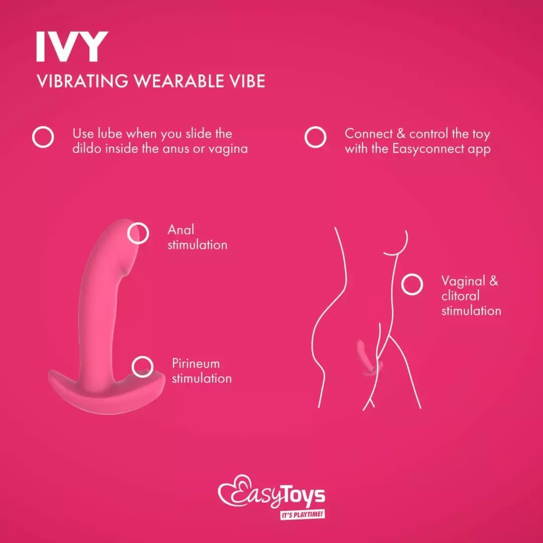 EasyConnect Ivy – nešiojamas programėle valdomas intymus stimuliatorius, violetinis, kompaktiškas