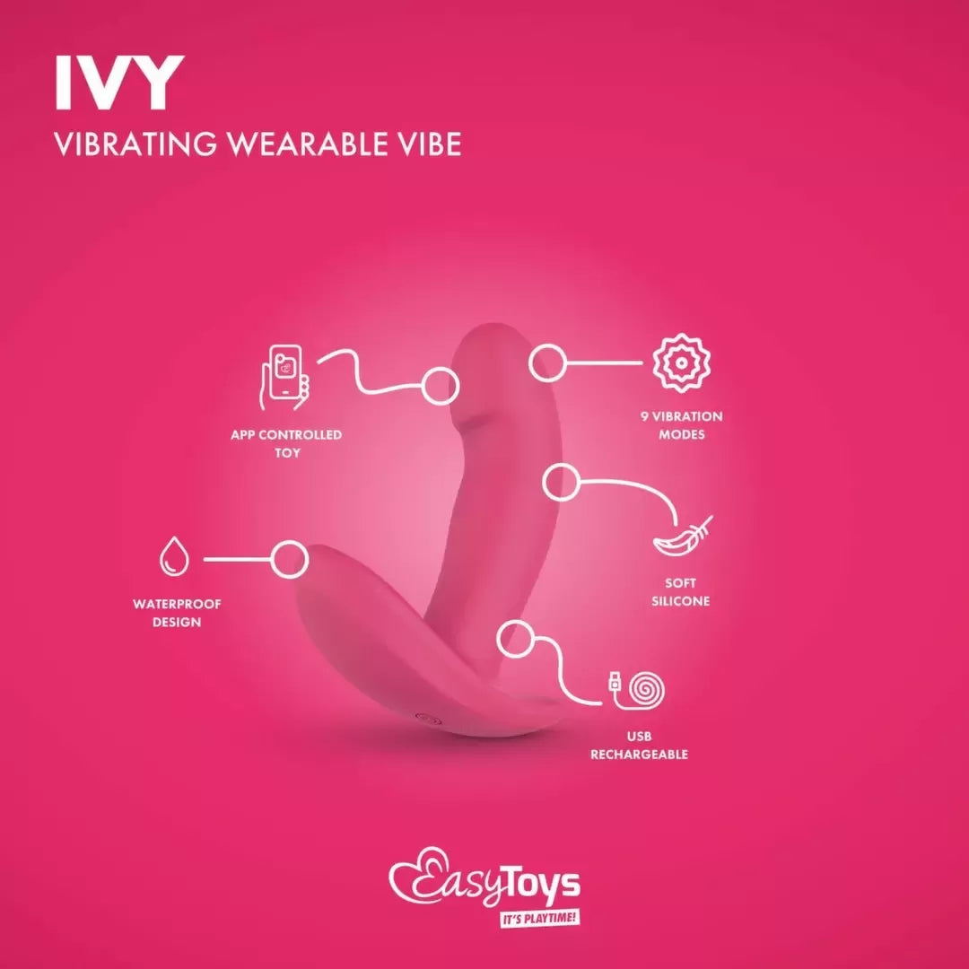 EasyConnect Ivy – nešiojamas programėle valdomas intymus stimuliatorius, violetinis, kompaktiškas