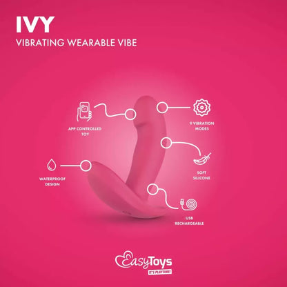 EasyConnect Ivy – nešiojamas programėle valdomas intymus stimuliatorius, violetinis, kompaktiškas