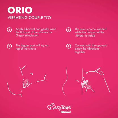 EasyConnect Orio Intimate Duo – programėle valdomas vibroelementas poroms, violetinis, kompaktiškas