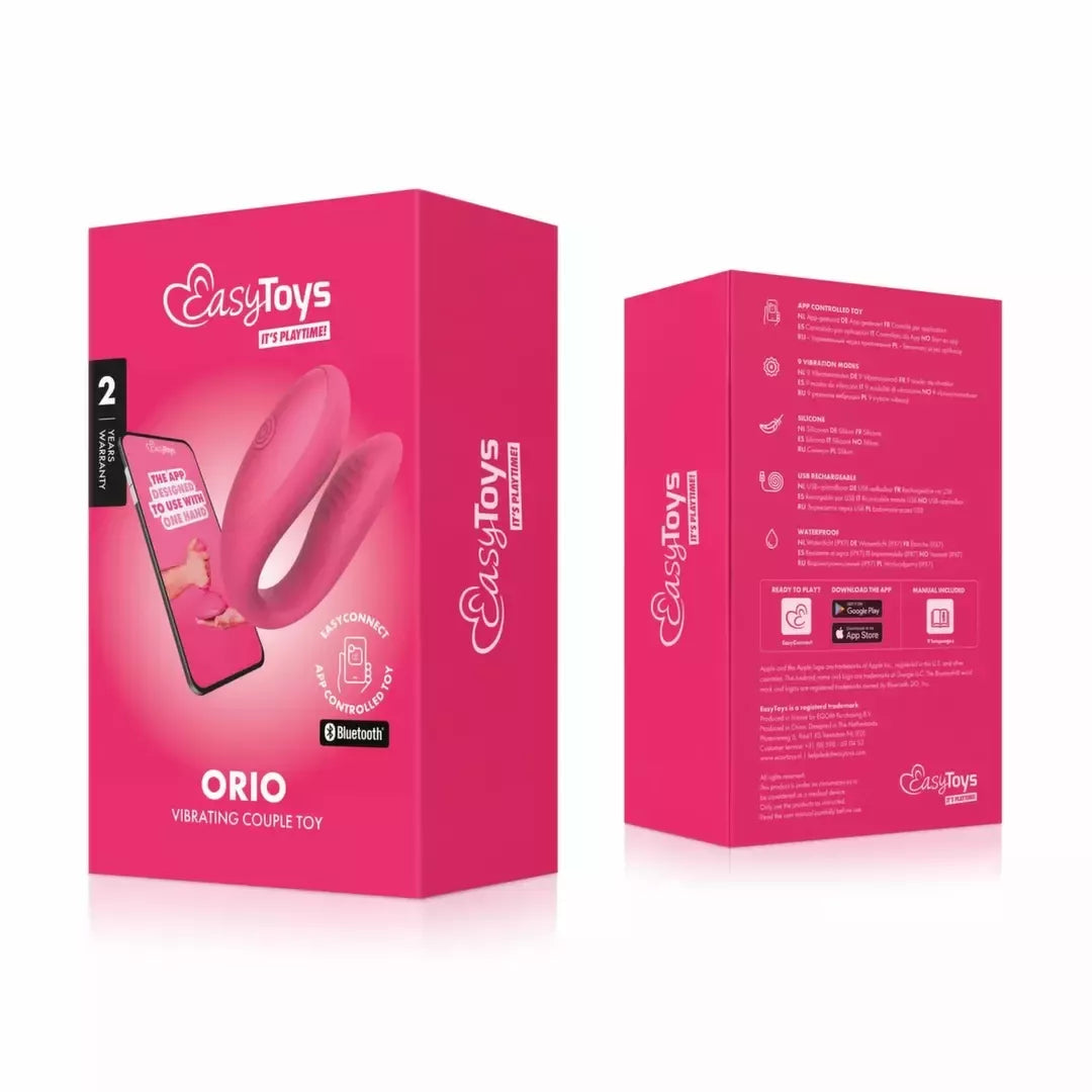 EasyConnect Orio Intimate Duo – programėle valdomas vibroelementas poroms, violetinis, kompaktiškas