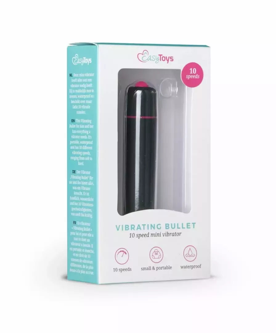 Easytoys 10 greičių juodas mini vibratorius – kompaktiškas ir galingas modelis