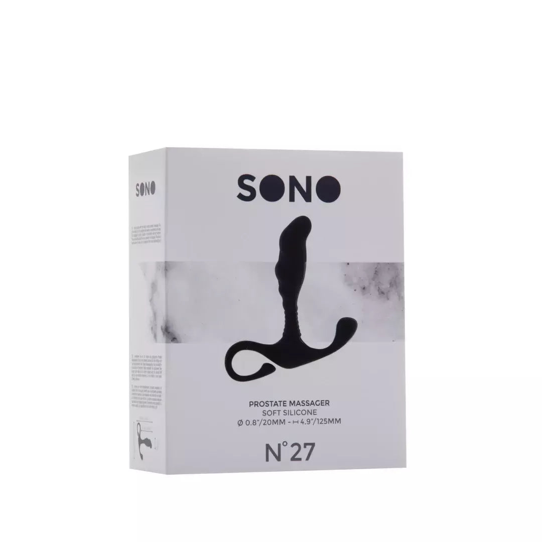 Easytoys Anal Series lenktas prostatos stimuliatorius, juodas-pilkas, ergonomiškas dizainas