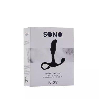 Easytoys Anal Series lenktas prostatos stimuliatorius, juodas-pilkas, ergonomiškas dizainas