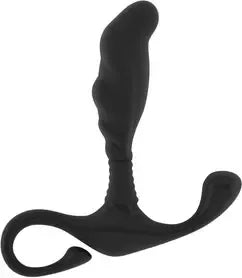 Easytoys Anal Series lenktas prostatos stimuliatorius, juodas-pilkas, ergonomiškas dizainas