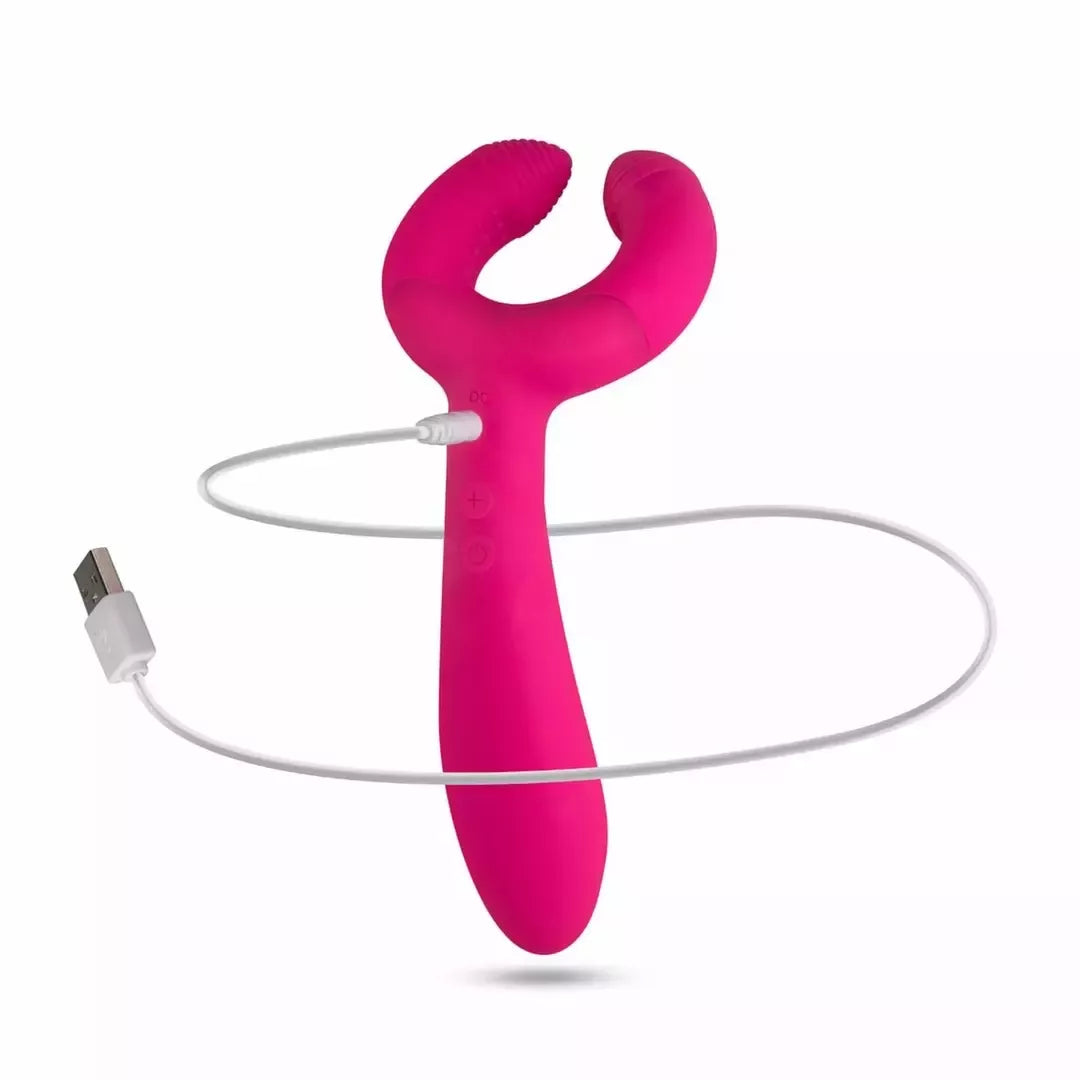EasyToys Couples Intimate dvipusis vibratorius, atsparus vandeniui, įkraunamas per USB