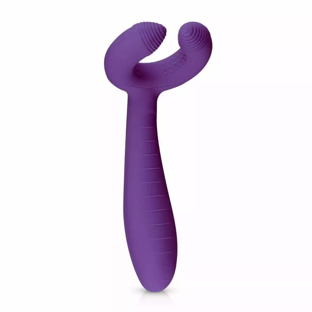 EasyToys Couples Vibrator Purple - Dvigubo variklio lankstus žiedas ir korpusas