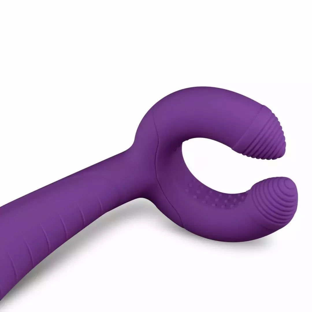 EasyToys Couples Vibrator Purple - Dvigubo variklio lankstus žiedas ir korpusas
