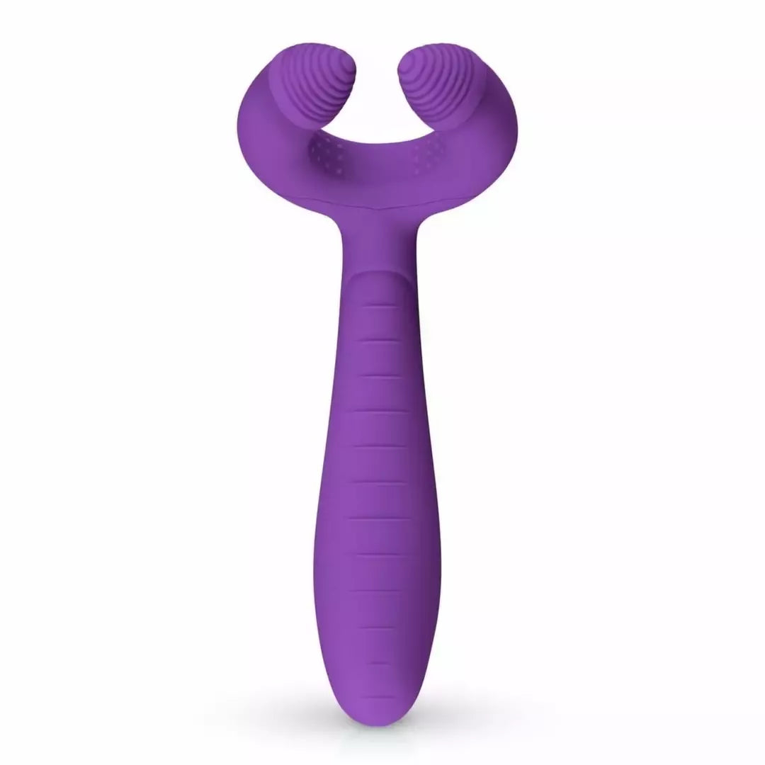EasyToys Couples Vibrator Purple - Dvigubo variklio lankstus žiedas ir korpusas