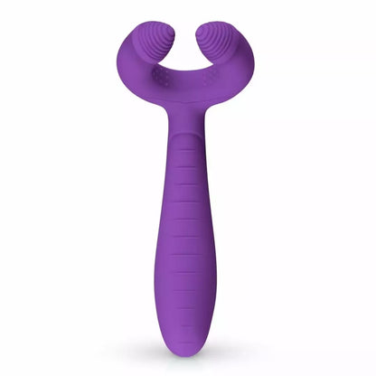 EasyToys Couples Vibrator Purple - Dvigubo variklio lankstus žiedas ir korpusas