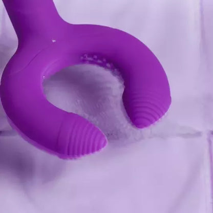 EasyToys Couples Vibrator Purple - Dvigubo variklio lankstus žiedas ir korpusas