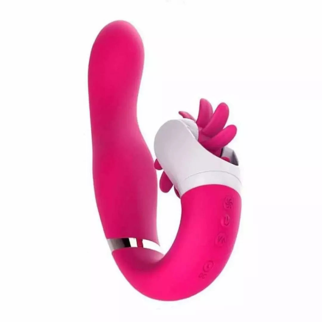 EasyToys Dave silikoninis įkraunamas vibruojantis prietaisas su dvigubu varikliu, rožinis