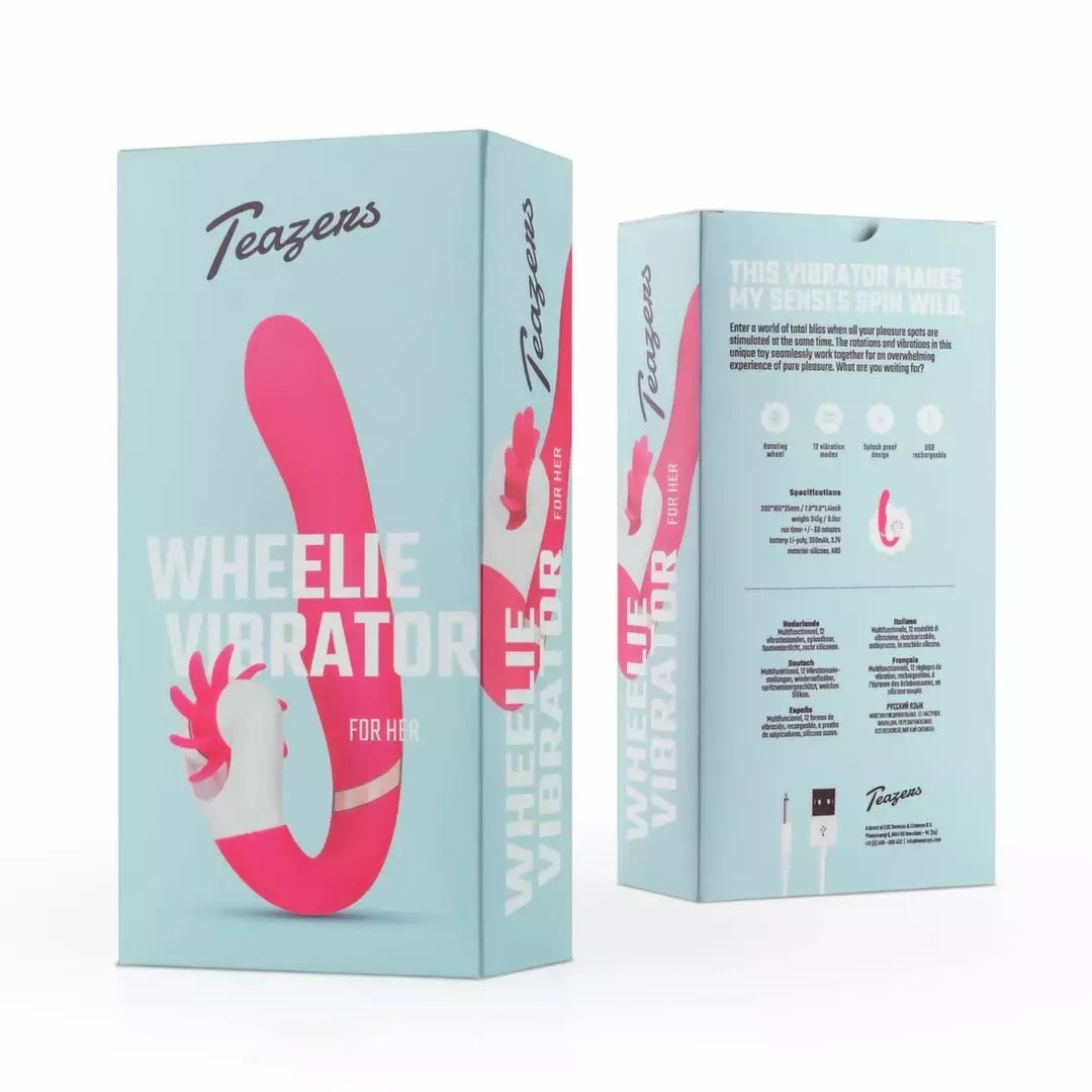 EasyToys Dave silikoninis įkraunamas vibruojantis prietaisas su dvigubu varikliu, rožinis