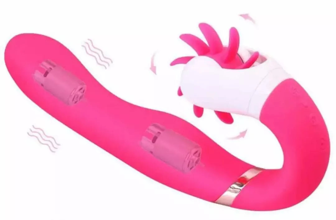 EasyToys Dave silikoninis įkraunamas vibruojantis prietaisas su dvigubu varikliu, rožinis