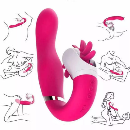 EasyToys Dave silikoninis įkraunamas vibruojantis prietaisas su dvigubu varikliu, rožinis