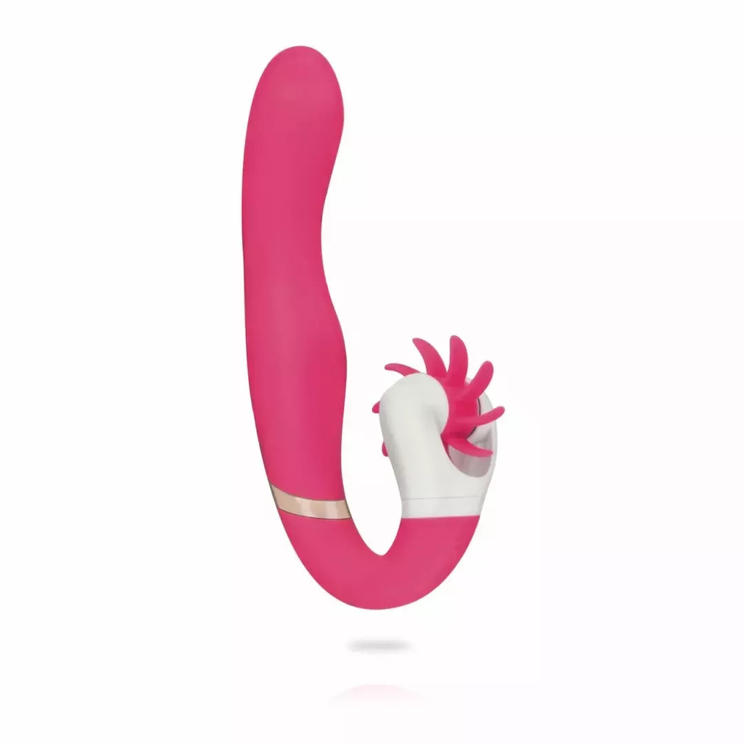 EasyToys Dave silikoninis įkraunamas vibruojantis prietaisas su dvigubu varikliu, rožinis