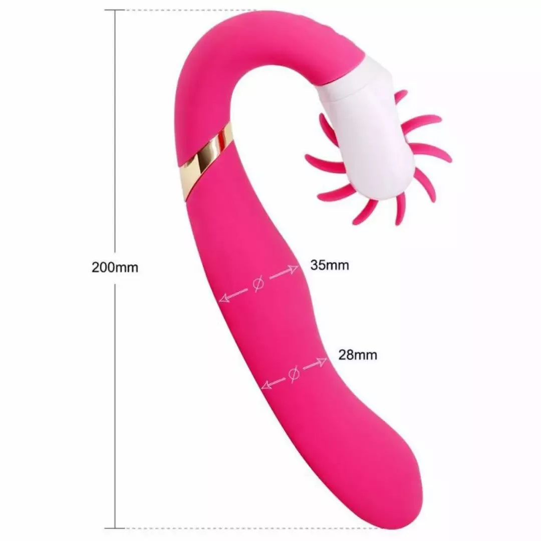 EasyToys Dave silikoninis įkraunamas vibruojantis prietaisas su dvigubu varikliu, rožinis