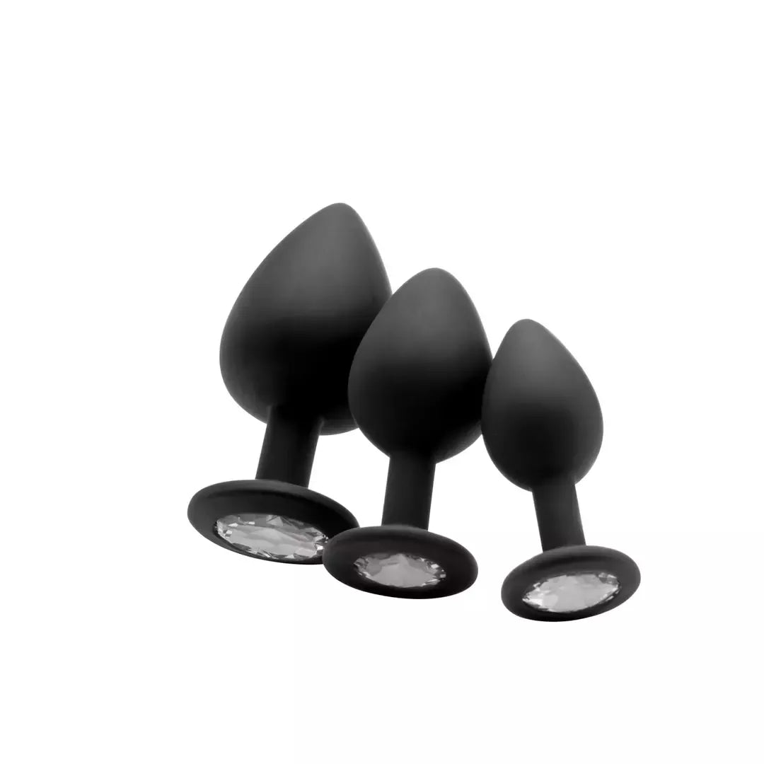 EasyToys Diamond Silicone Plug Regular – elegantiškas analinis aksesuaras, juodas