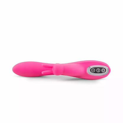 EasyToys Double Rabbit Intimate Massager vandeniui atsparus 21 cm rožinis USB