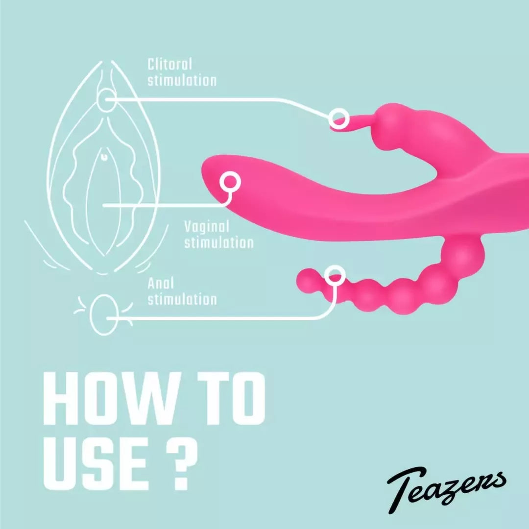 EasyToys Double Rabbit Intimate Massager vandeniui atsparus 21 cm rožinis USB