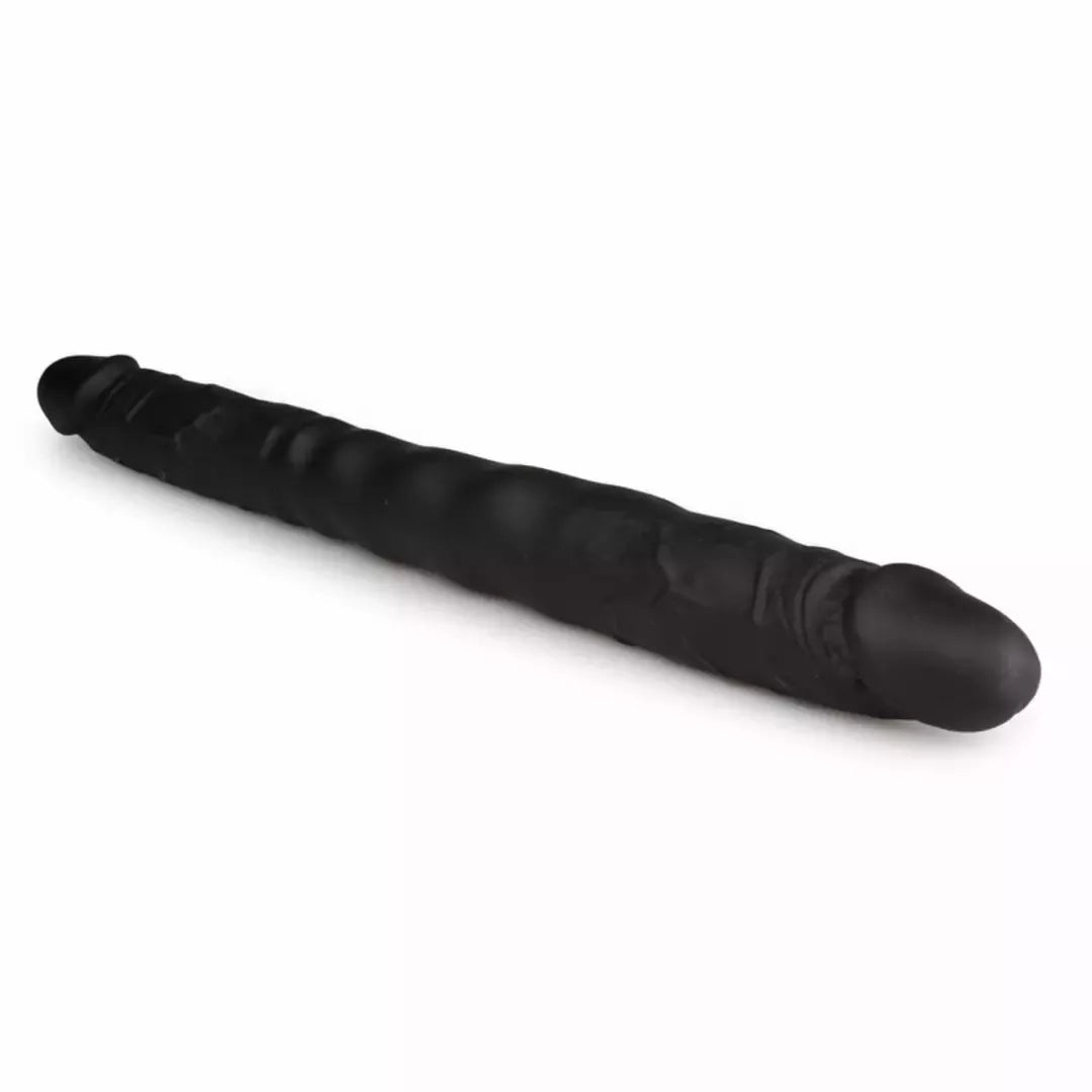 EasyToys dvipusis lankstus silikoninis intymus prietaisas, 44 cm, juodas