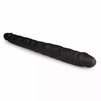 EasyToys dvipusis lankstus silikoninis intymus prietaisas, 44 cm, juodas