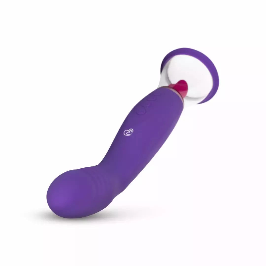 EasyToys intymio vakuumo sistema ir dvipusis vibratorius, violetinis, USB
