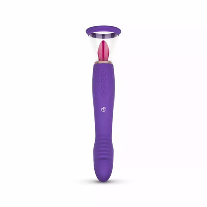 EasyToys intymio vakuumo sistema ir dvipusis vibratorius, violetinis, USB