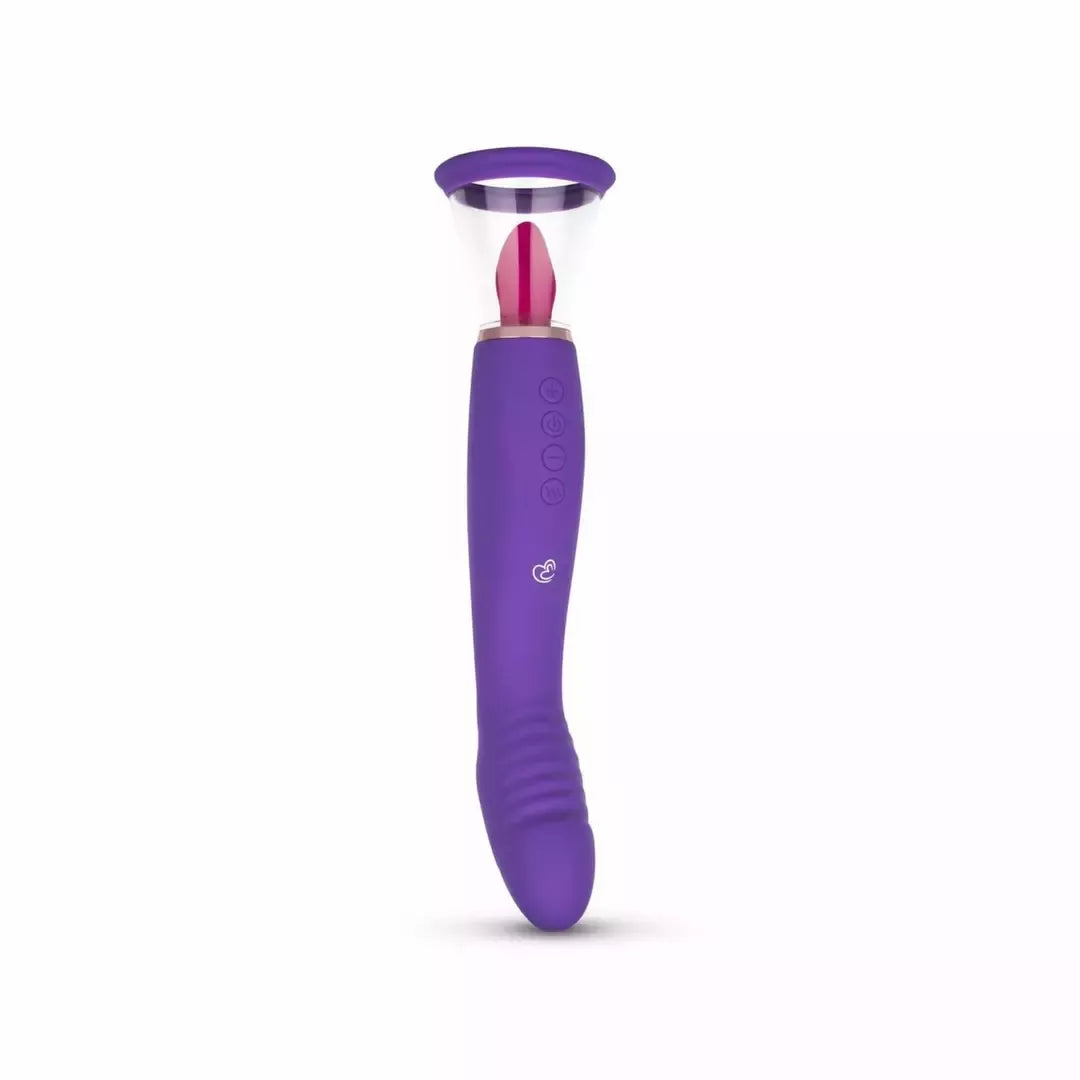 EasyToys intymio vakuumo sistema ir dvipusis vibratorius, violetinis, USB
