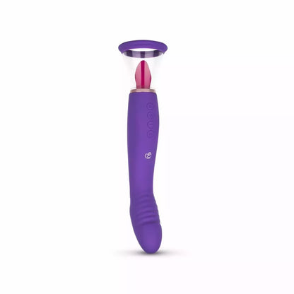 EasyToys intymio vakuumo sistema ir dvipusis vibratorius, violetinis, USB