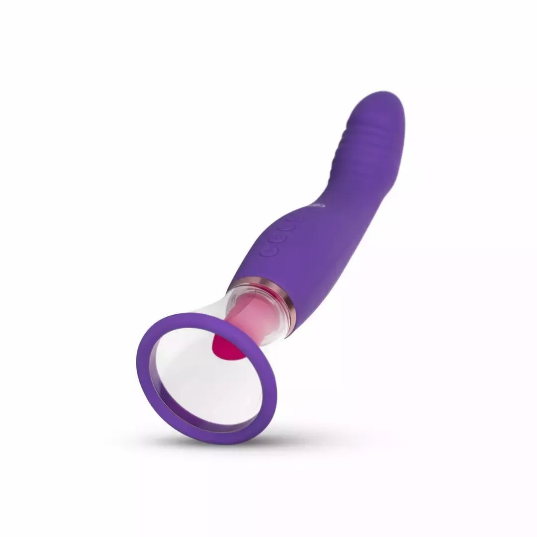 EasyToys intymio vakuumo sistema ir dvipusis vibratorius, violetinis, USB