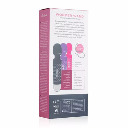 EasyToys Mini Wand Vibrator Purple – kompaktiškas įkraunamas masažuoklis