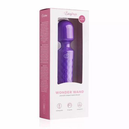 EasyToys Mini Wand Vibrator Purple – kompaktiškas įkraunamas masažuoklis