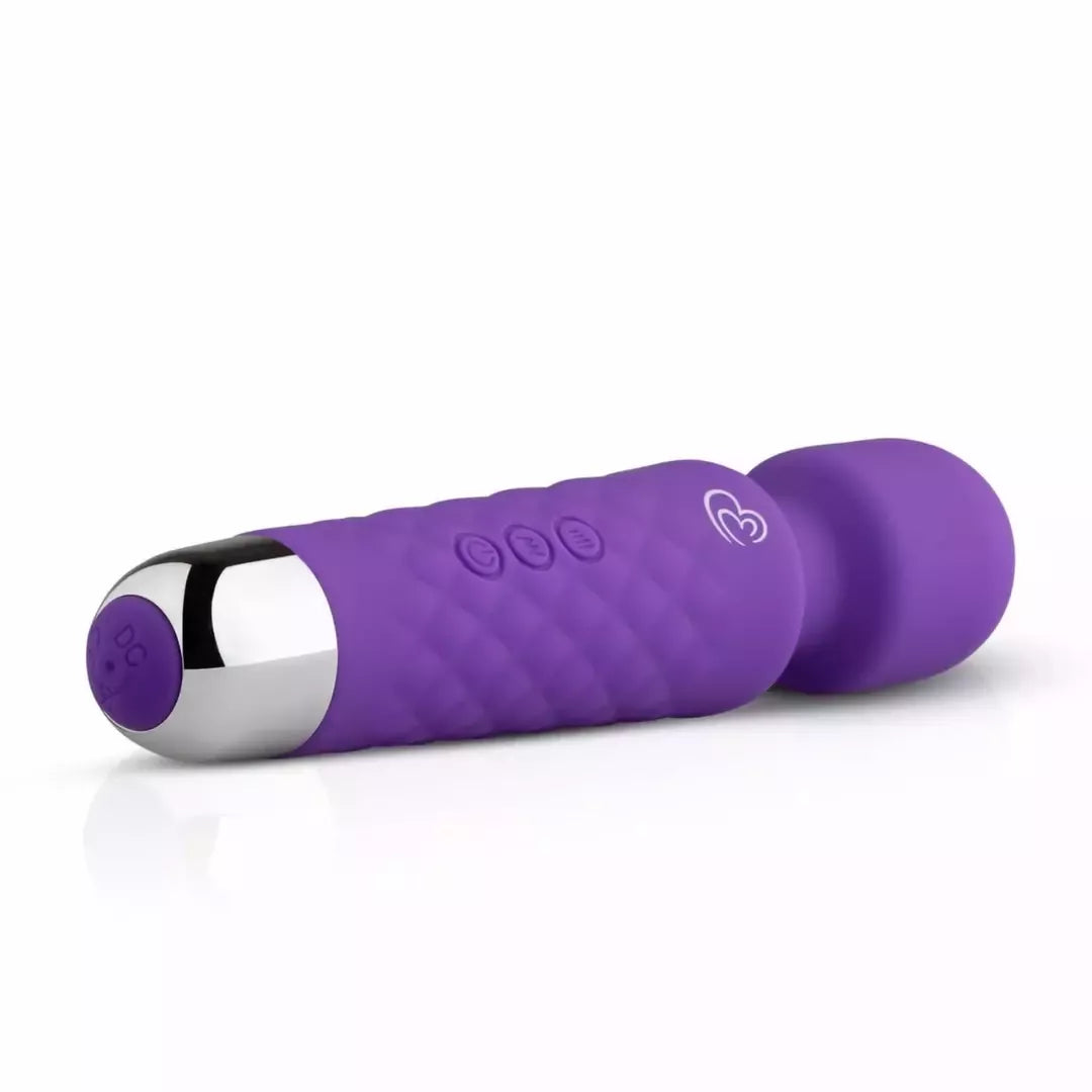EasyToys Mini Wand Vibrator Purple – kompaktiškas įkraunamas masažuoklis