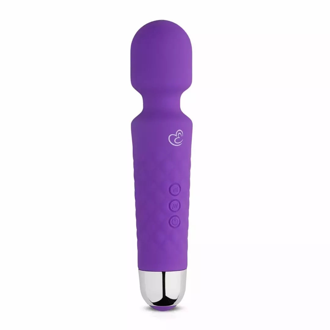 EasyToys Mini Wand Vibrator Purple – kompaktiškas įkraunamas masažuoklis