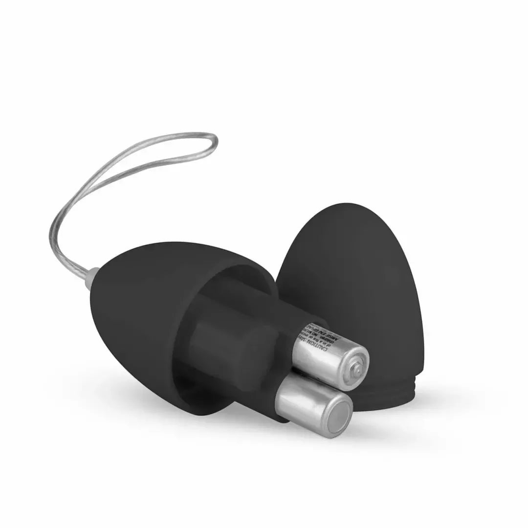 EasyToys nuotoliniu būdu valdomas vibruojantis kiaušinis, juodas – 10 režimų, 20 m veikimo nuotolis