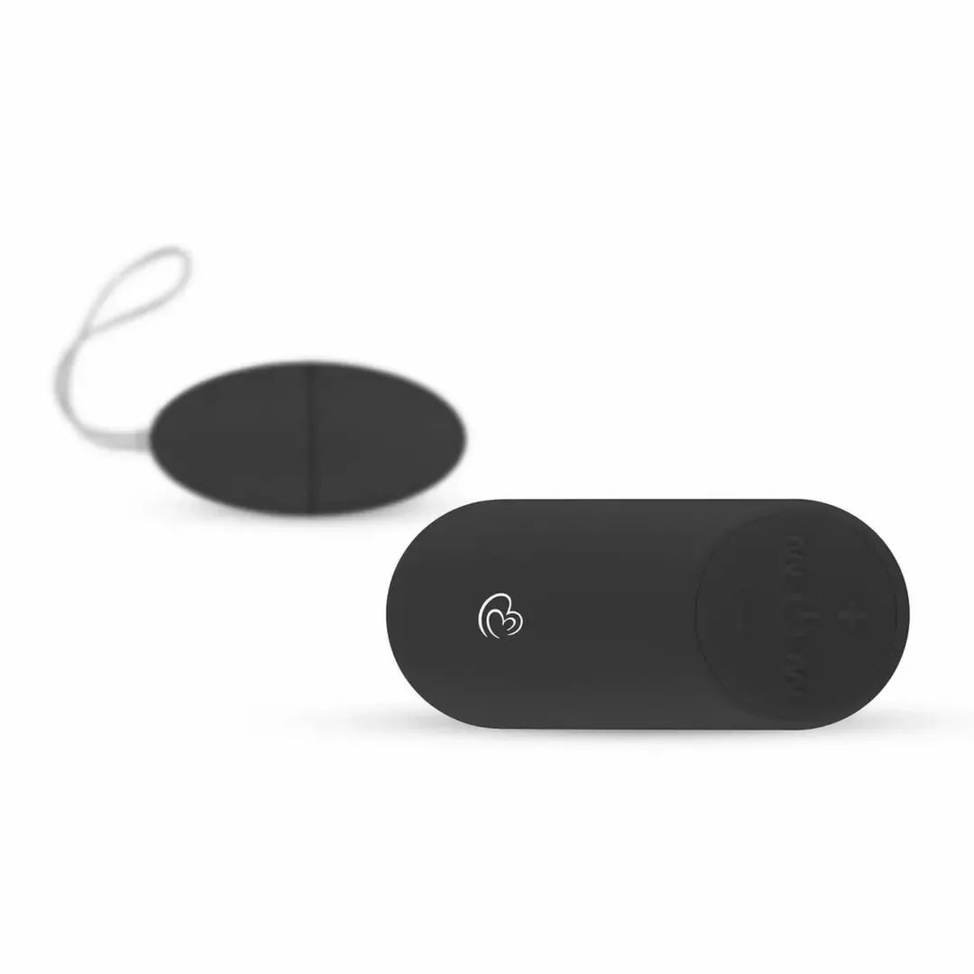EasyToys nuotoliniu būdu valdomas vibruojantis kiaušinis, juodas – 10 režimų, 20 m veikimo nuotolis